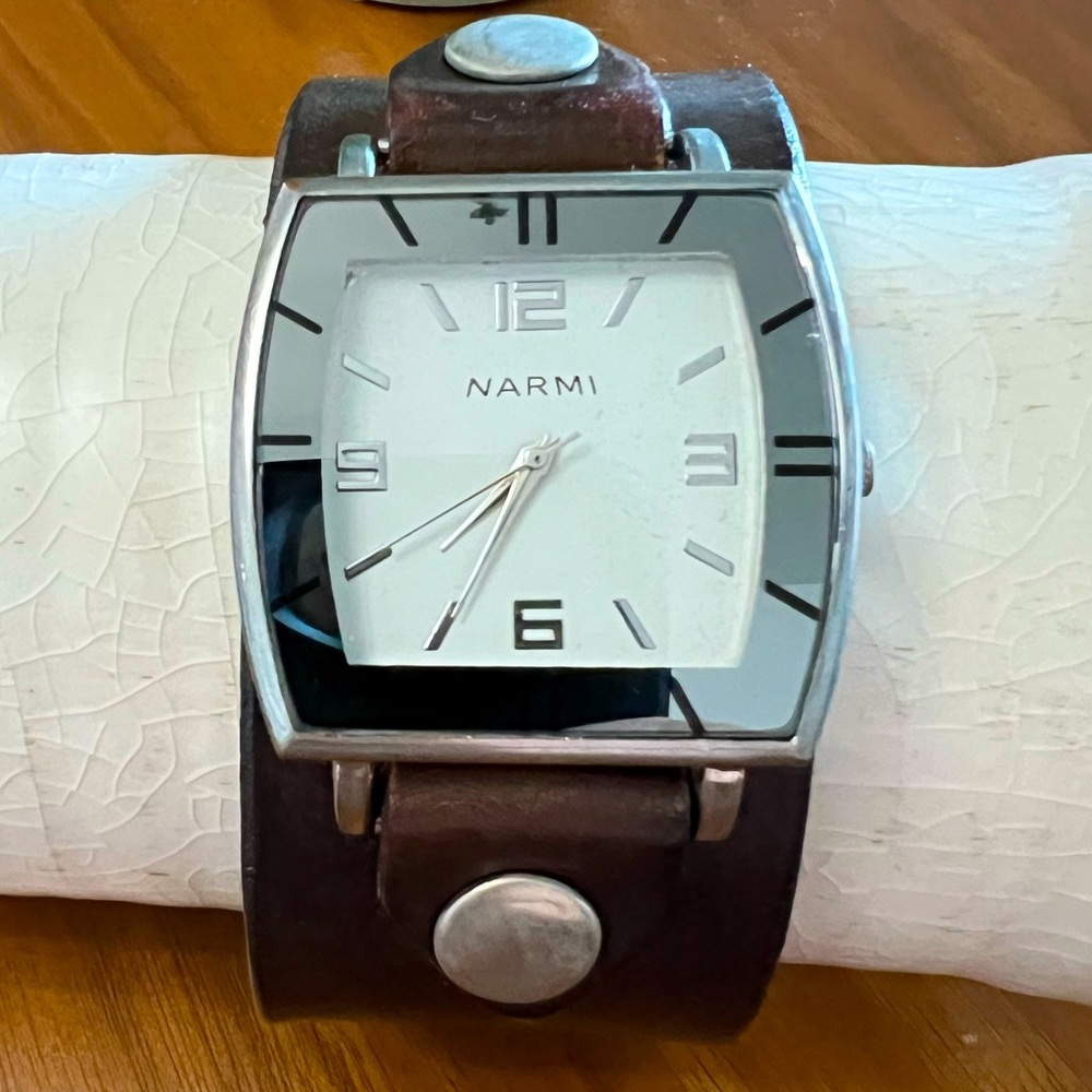 Watch with Brown Leather Strap
